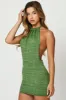 Green Mini Dress Halter Neck sold by Ally Fashion