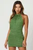 Green Mini Dress Halter Neck sold by Ally Fashion