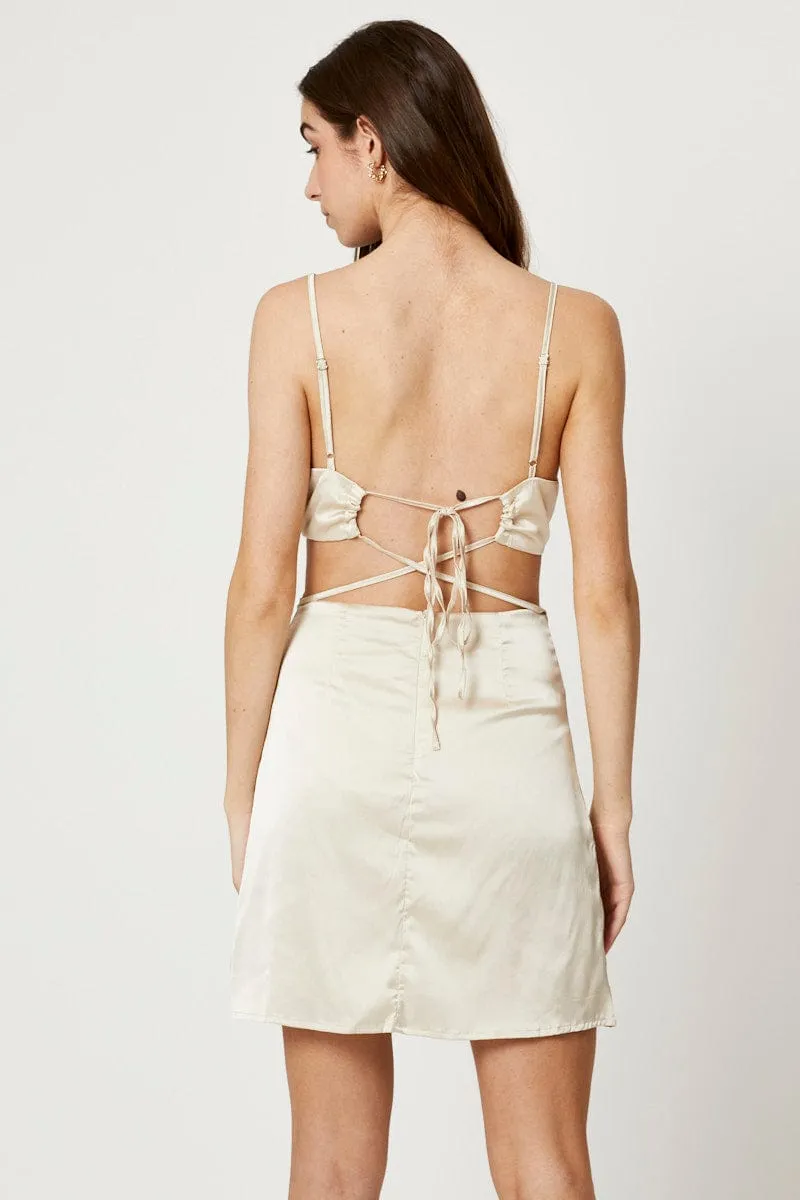 Beige Cut Out Bodycon Dress sold by Ally Fashion product image thumbnail 4