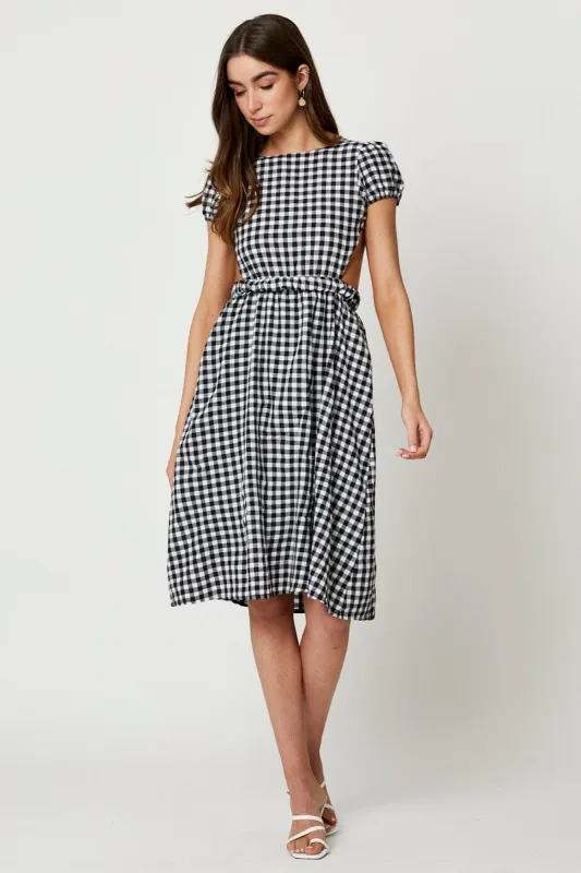 Black Check Cross Back Dress sold by Ally Fashion