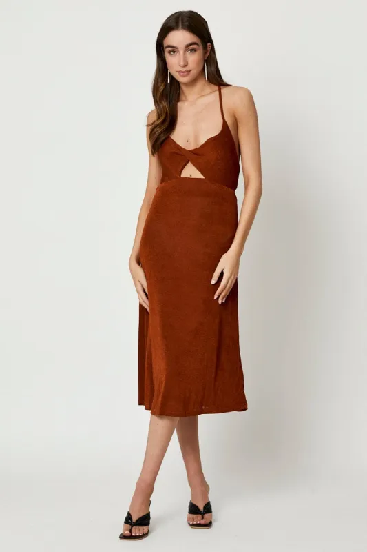 Brown Cut Out Slip Dress sold by Ally Fashion