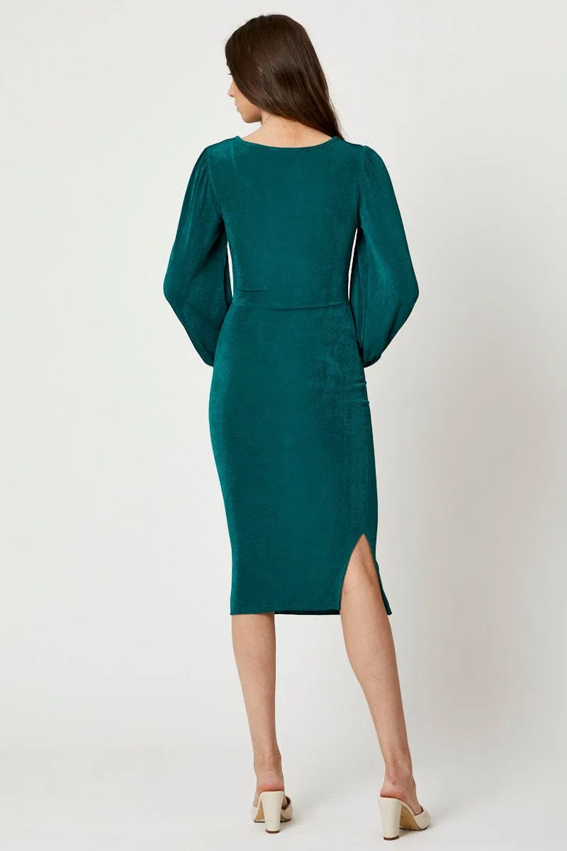 Green Slinky Jersey Cut Out Dress sold by Ally Fashion product image thumbnail 4