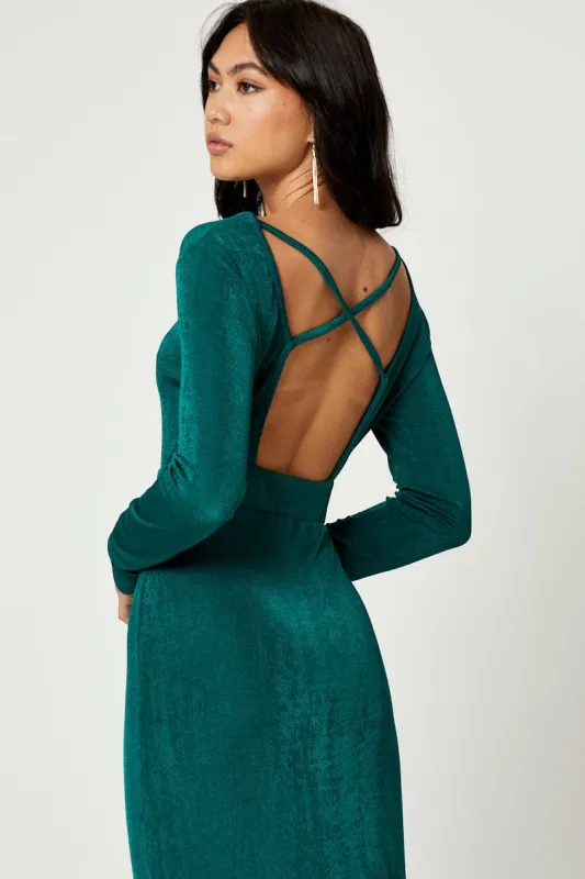 Green Slinky Jersey Bodycon Dress sold by Ally Fashion