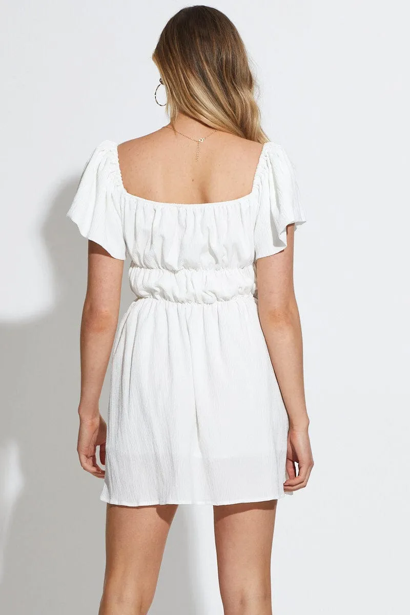 White Mini Dress Short Sleeve sold by Ally Fashion product image thumbnail 4