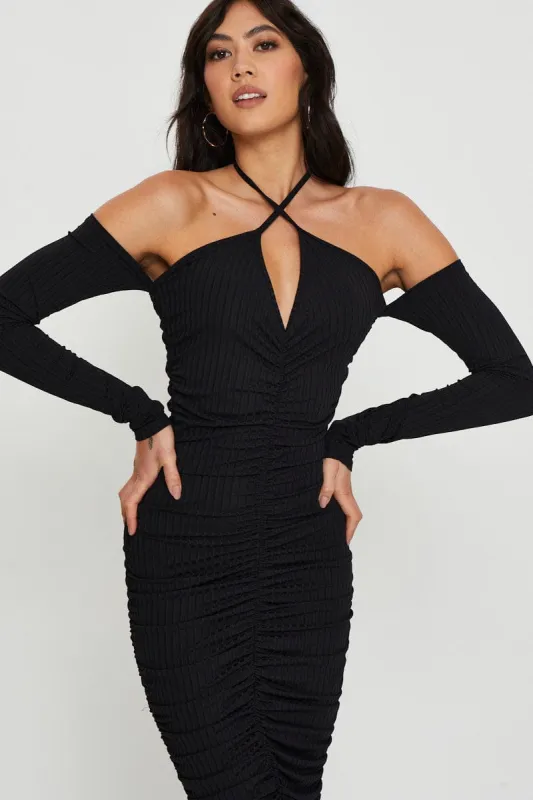 Black Bodycon Dress Halter Neck sold by Ally Fashion