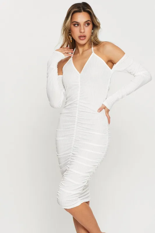White Bodycon Dress Halter Neck sold by Ally Fashion