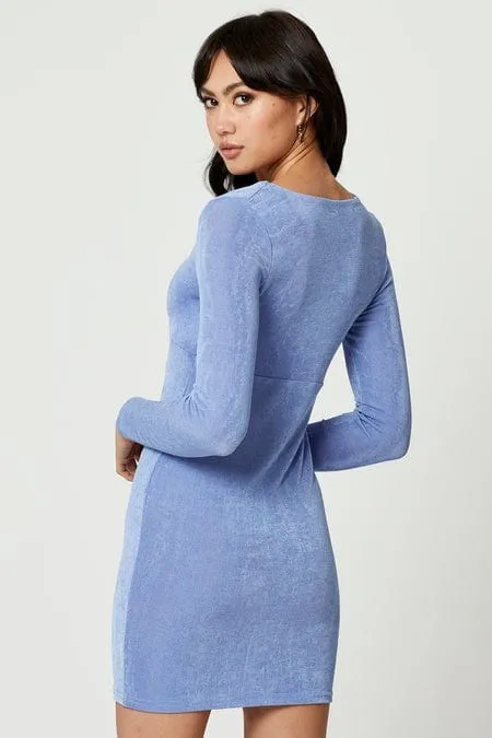 Blue Bodycon Dress Long Sleeve sold by Ally Fashion product image thumbnail 4