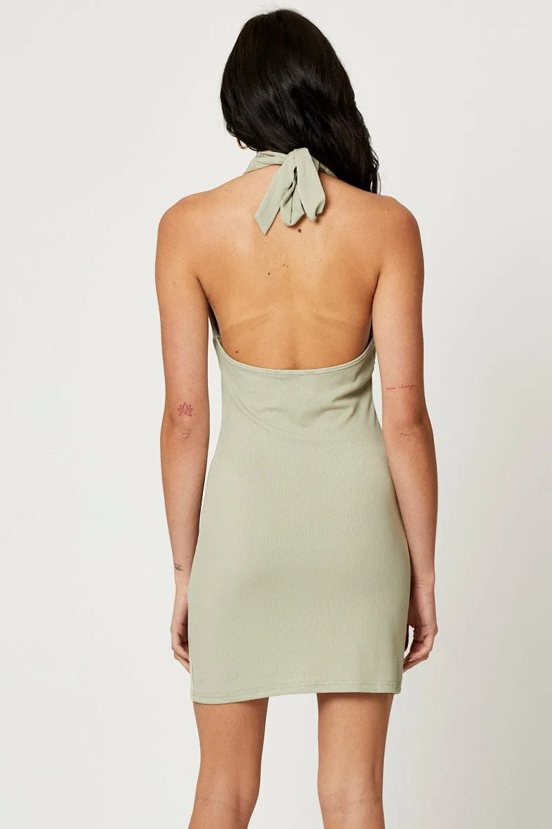 Green Mini Dress Evening Halter Neck sold by Ally Fashion product image thumbnail 5