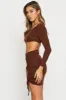 Brown Midi Dress Long Sleeve sold by Ally Fashion