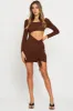 Brown Midi Dress Long Sleeve sold by Ally Fashion