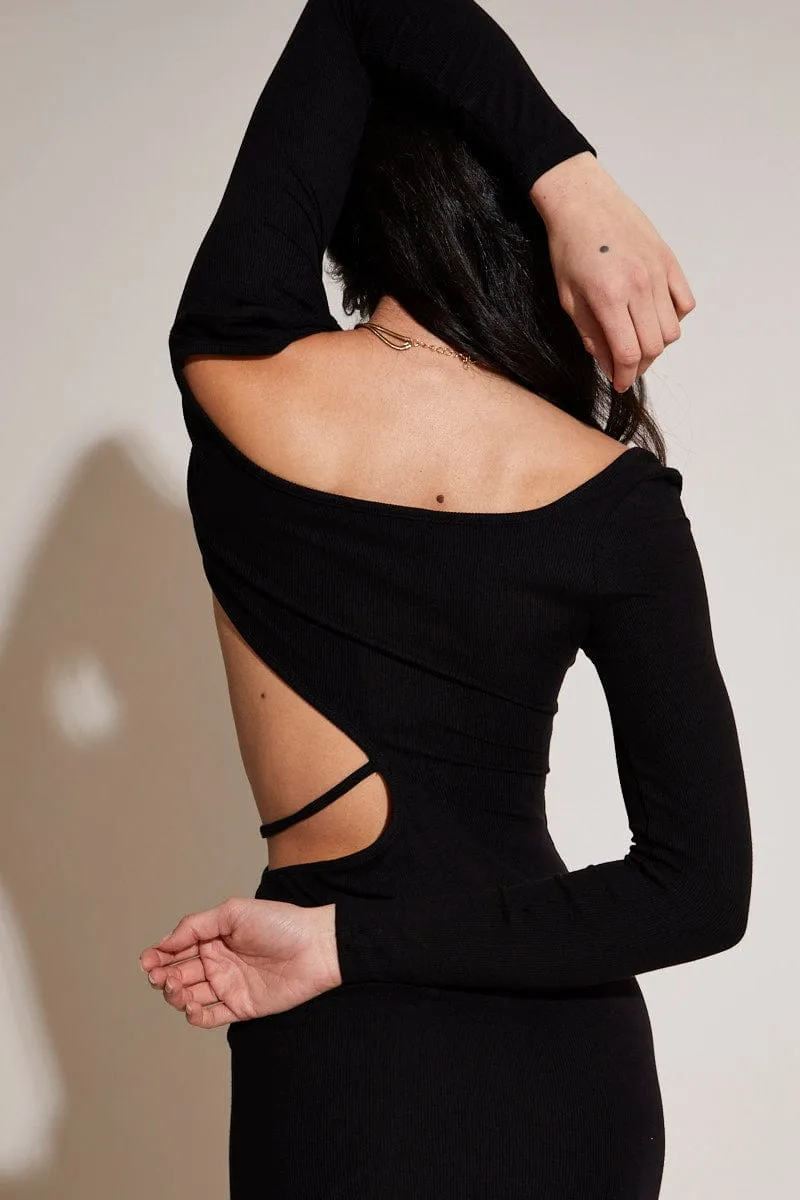 Black Bodycon Dress Long Sleeve sold by Ally Fashion product image thumbnail 5