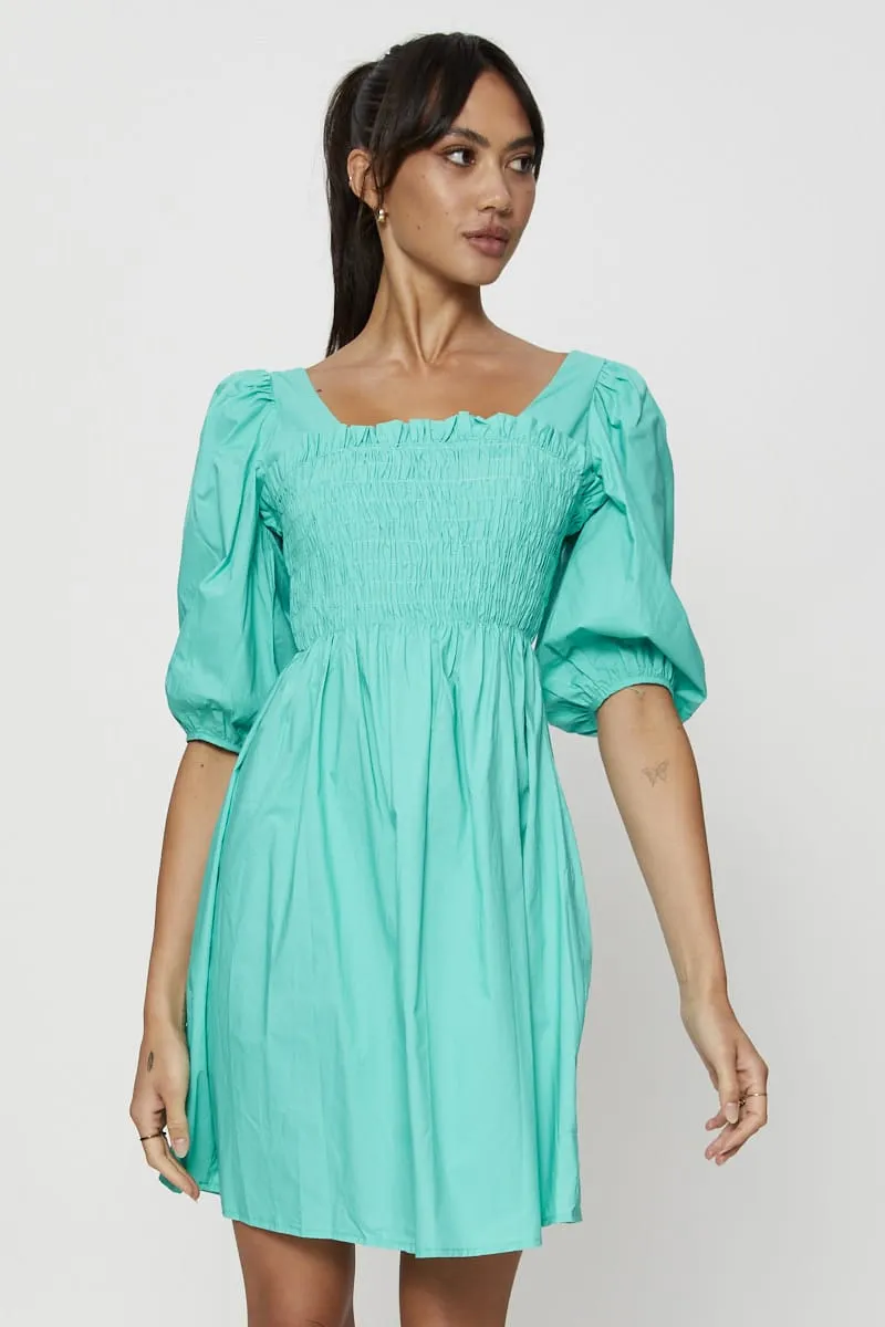 Green Mini Dress Short Sleeve Evening sold by Ally Fashion product image thumbnail 3