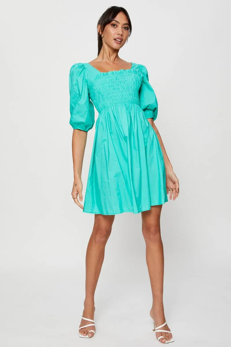 Green Mini Dress Short Sleeve Evening sold by Ally Fashion product image thumbnail 2