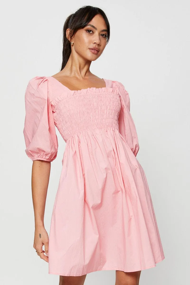 Pink Mini Dress Short Sleeve Evening sold by Ally Fashion product image thumbnail 3