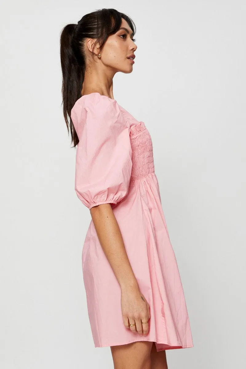 Pink Mini Dress Short Sleeve Evening sold by Ally Fashion product image thumbnail 4