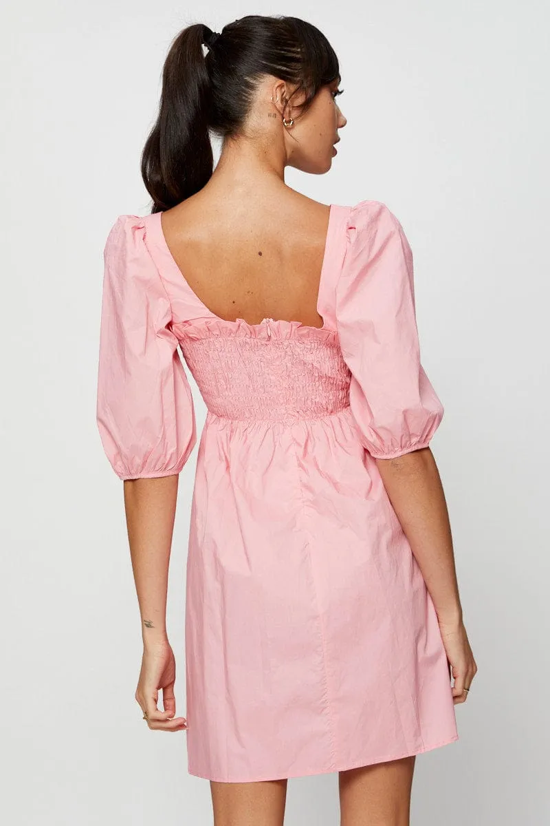 Pink Mini Dress Short Sleeve Evening sold by Ally Fashion product image thumbnail 5
