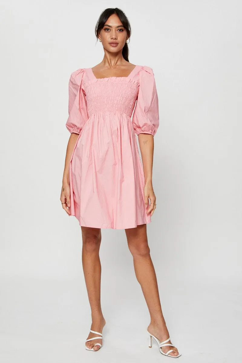 Pink Mini Dress Short Sleeve Evening sold by Ally Fashion product image thumbnail 2