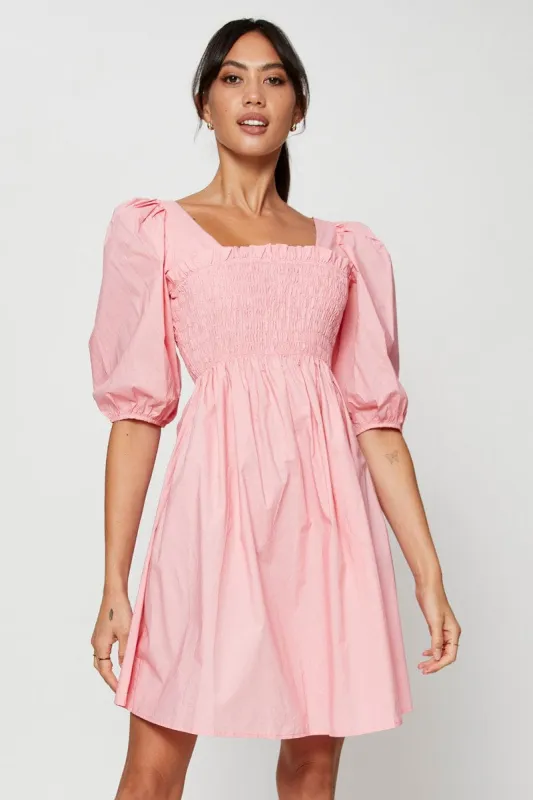 Pink Mini Dress Short Sleeve Evening sold by Ally Fashion