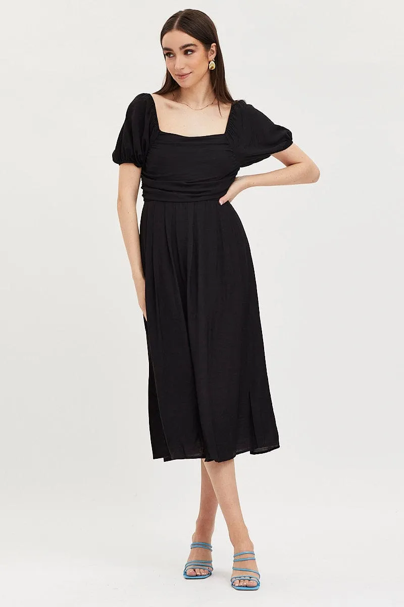 Black Midi Dress Evening Square Neck sold by Ally Fashion product image thumbnail 3