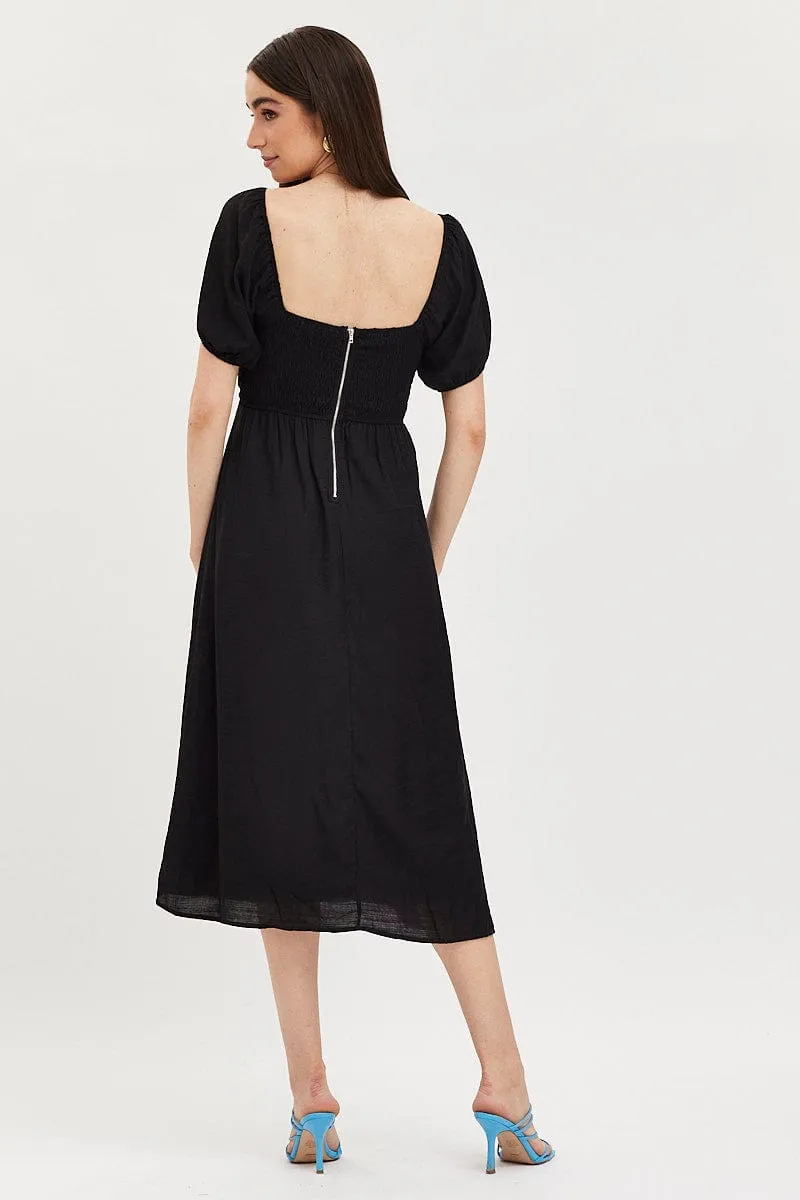 Black Midi Dress Evening Square Neck sold by Ally Fashion product image thumbnail 5