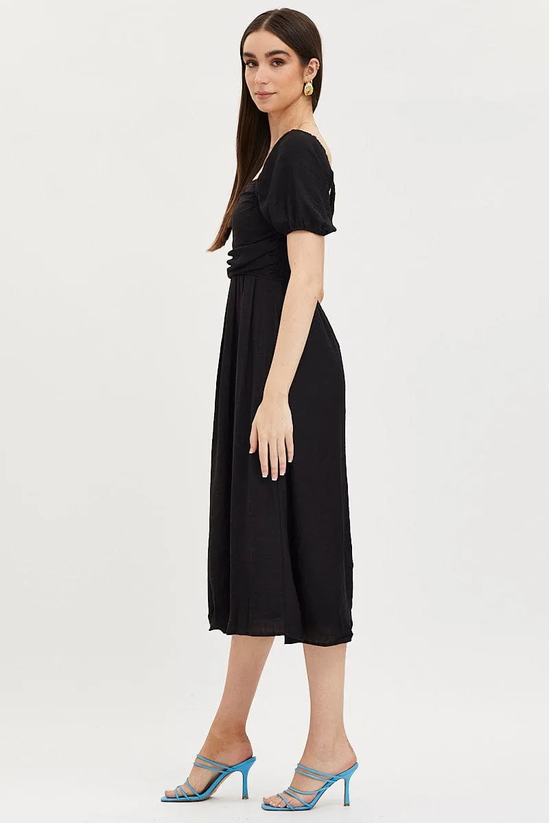 Black Midi Dress Evening Square Neck sold by Ally Fashion product image thumbnail 4