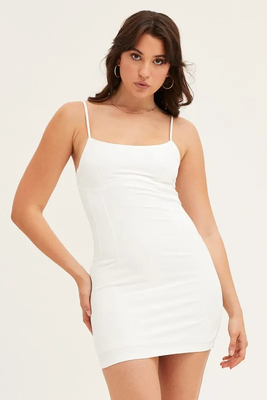 White Mini Dress Evening Cotton sold by Ally Fashion