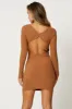 Brown Mini Dress Long Sleeve Evening sold by Ally Fashion