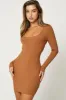 Brown Mini Dress Long Sleeve Evening sold by Ally Fashion