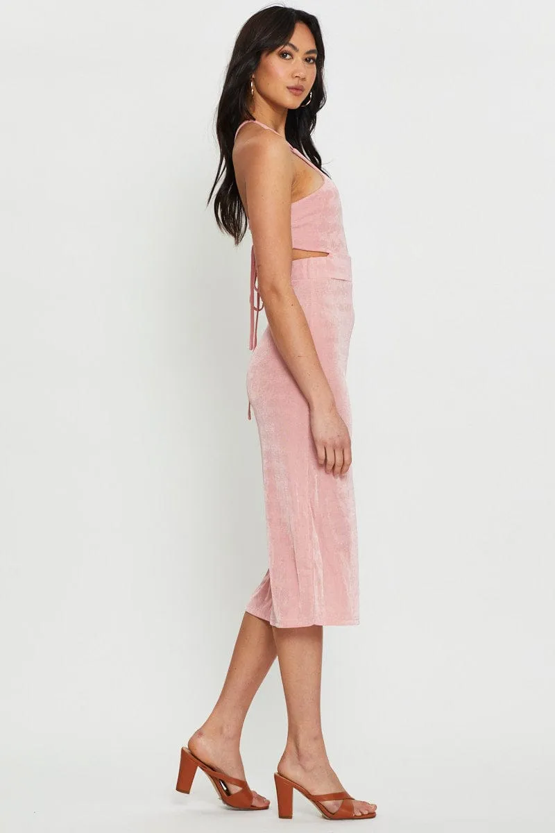 Pink Midi Dress Cut Out sold by Ally Fashion product image thumbnail 4