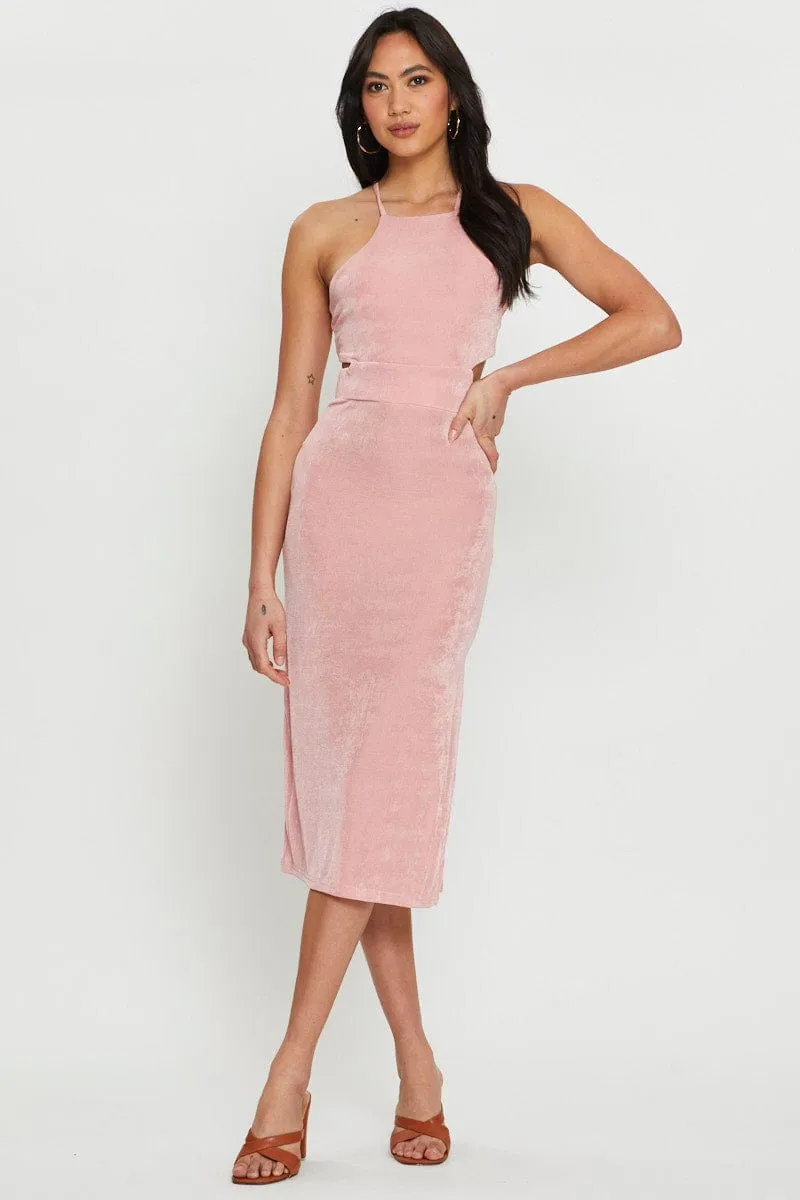Pink Midi Dress Cut Out sold by Ally Fashion product image thumbnail 3