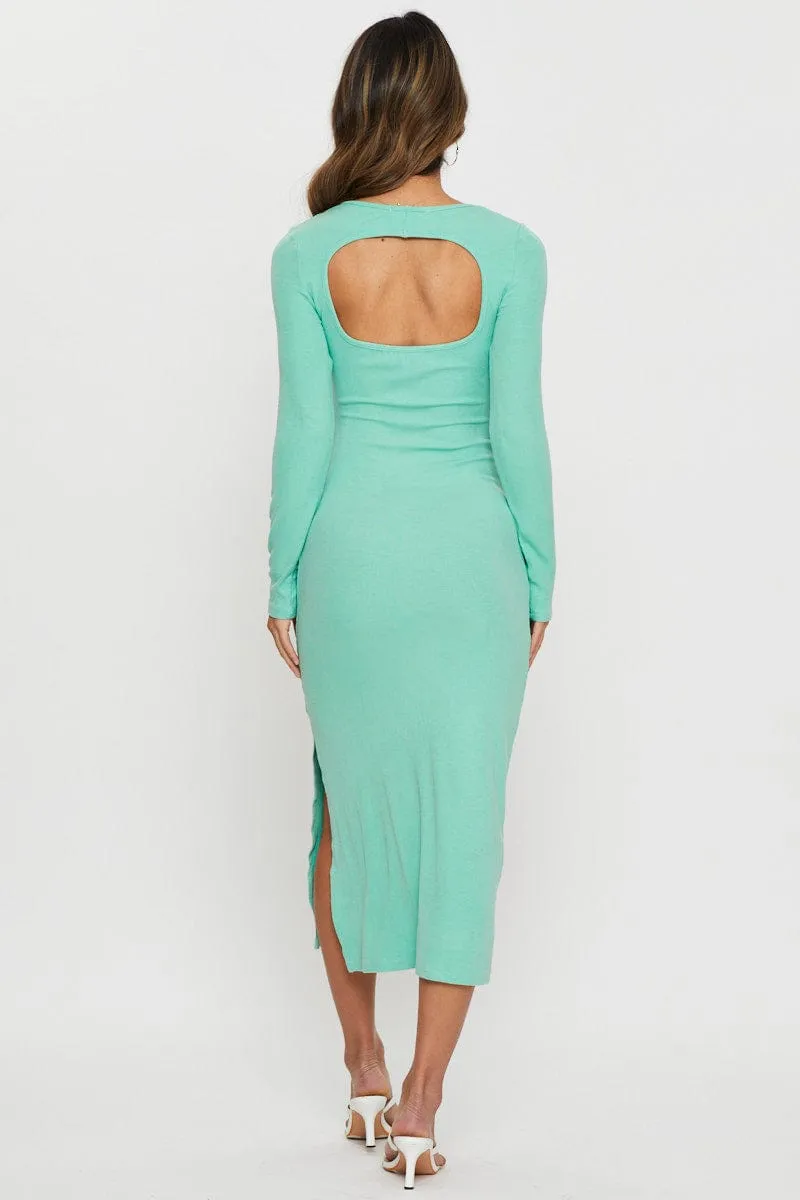 Green Midi Dress Long Sleeve sold by Ally Fashion product image thumbnail 5