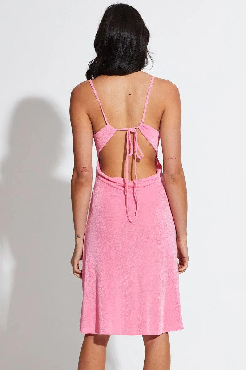 Pink A Line Dress Midi sold by Ally Fashion product image thumbnail 4