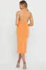 Orange Midi Dress Halter Neck sold by Ally Fashion