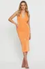 Orange Midi Dress Halter Neck sold by Ally Fashion