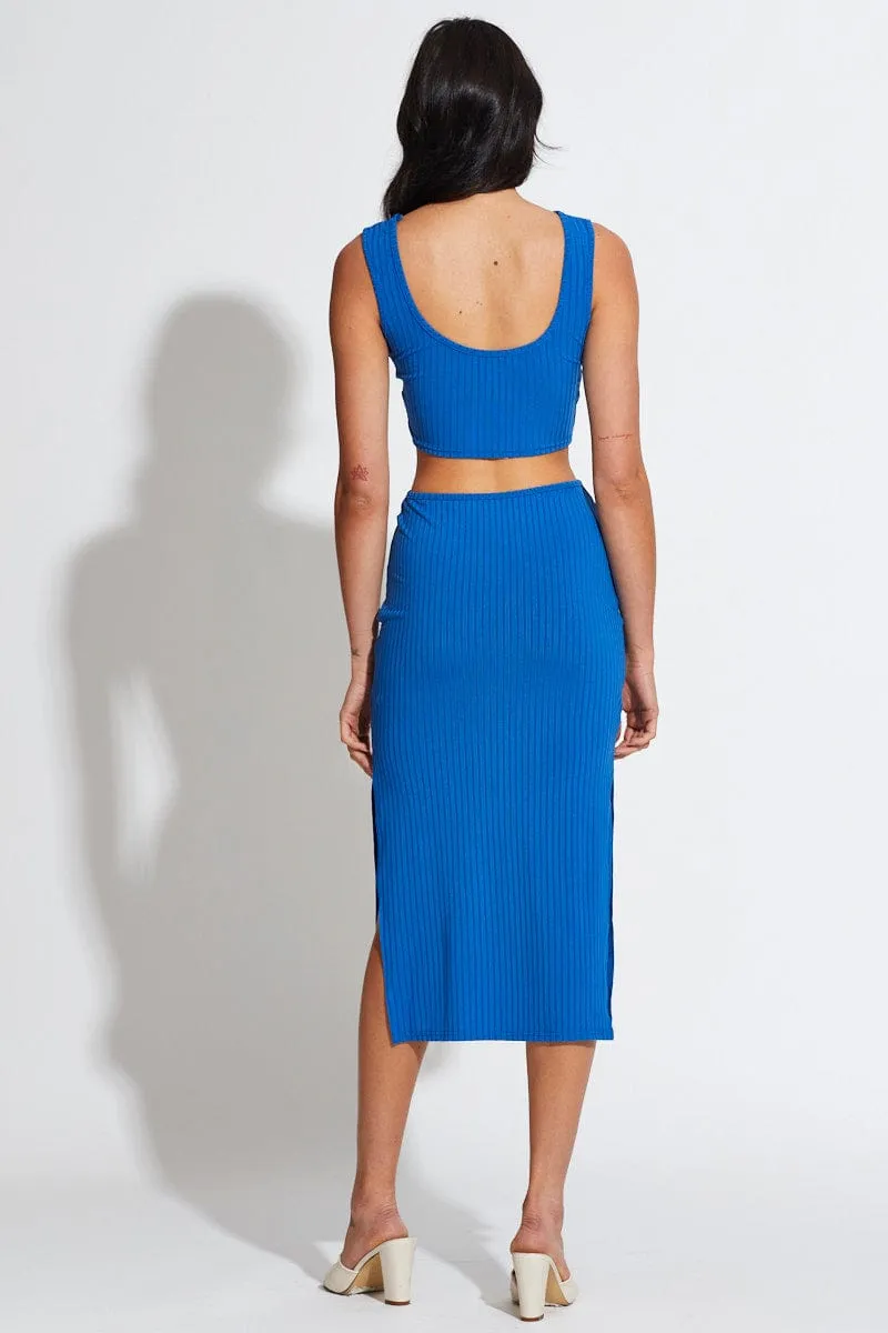 Blue Midi Dress Knot Front sold by Ally Fashion product image thumbnail 4