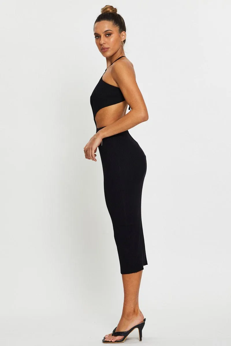 Black Knit Dress Halter Neck sold by Ally Fashion product image thumbnail 4