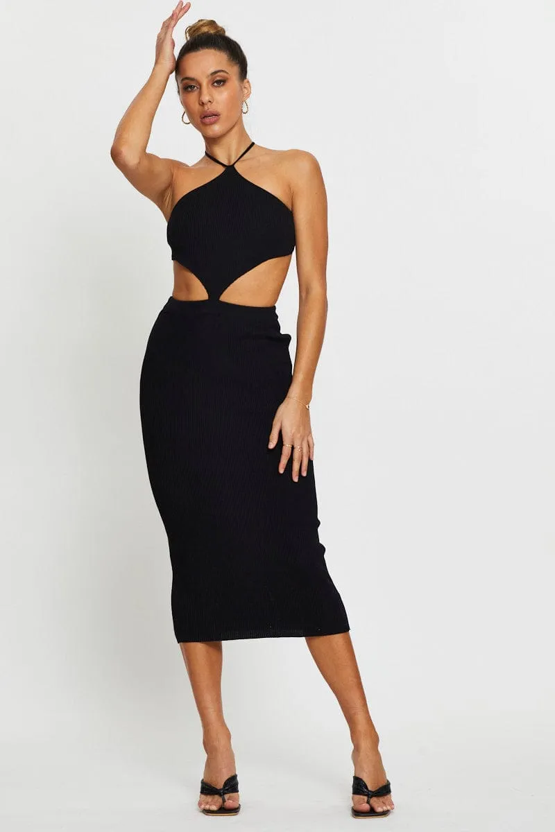 Black Knit Dress Halter Neck sold by Ally Fashion