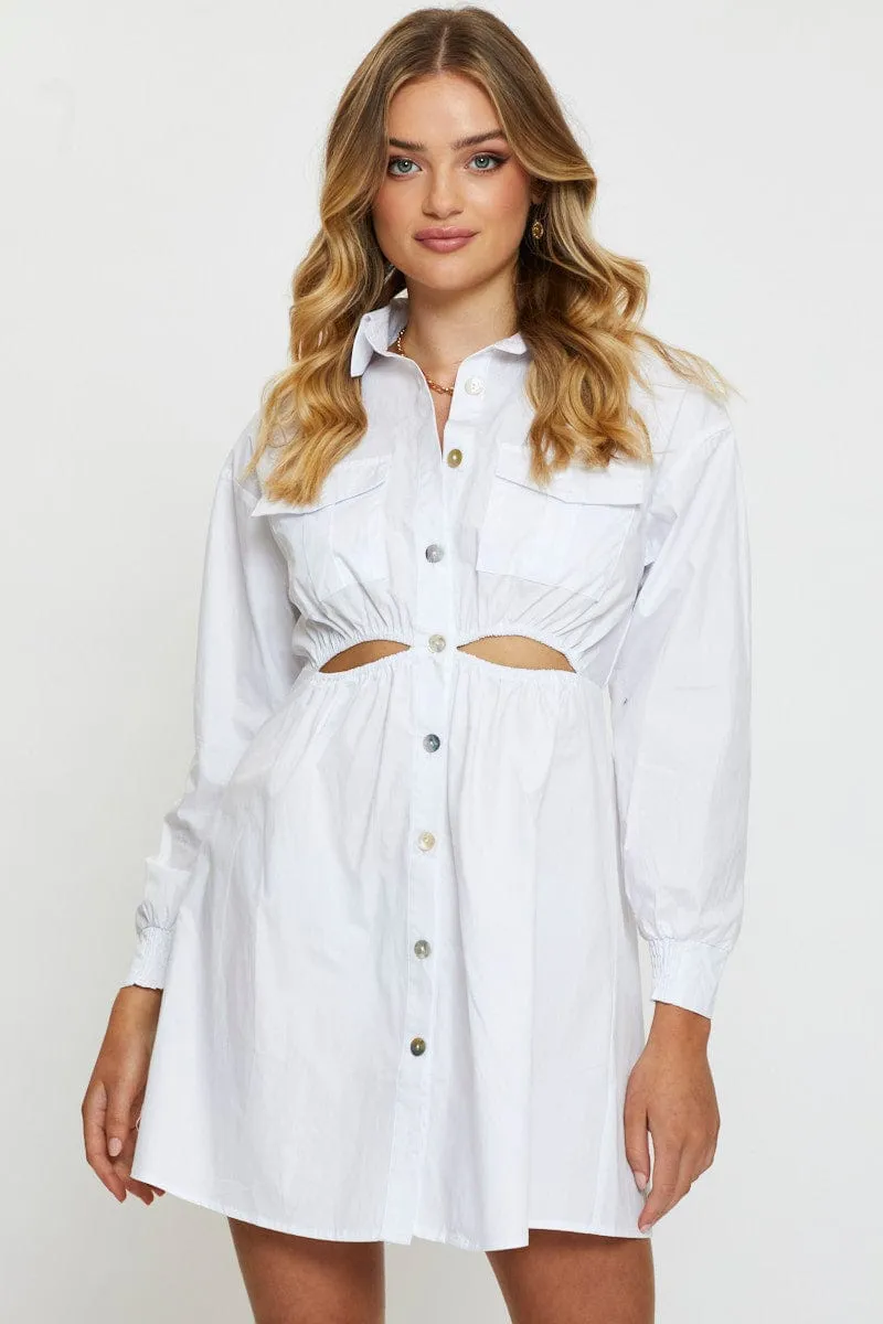 White Mini Dress Long Sleeve Evening sold by Ally Fashion