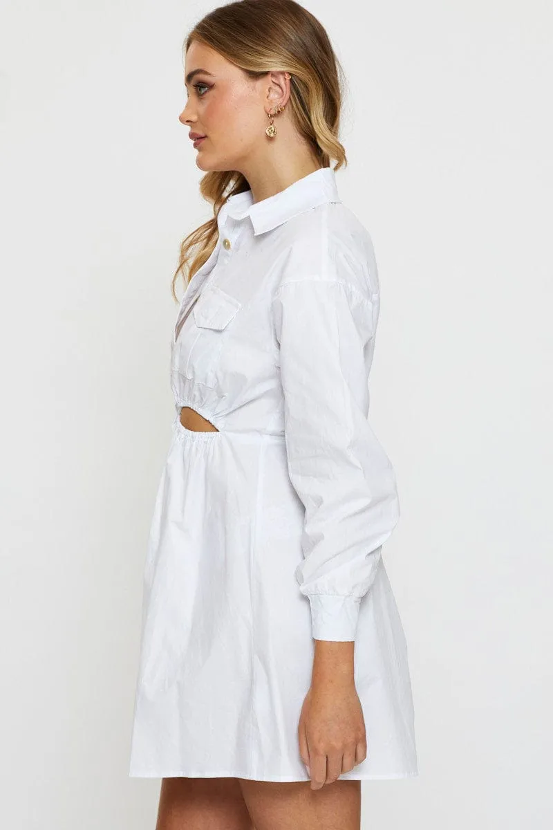 White Mini Dress Long Sleeve Evening sold by Ally Fashion product image thumbnail 4
