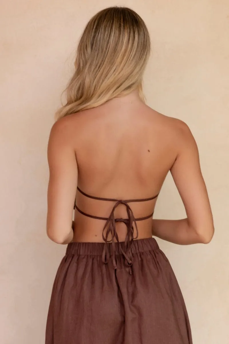 Brown Boobtube Sleeveless Crop sold by Ally Fashion product image thumbnail 5