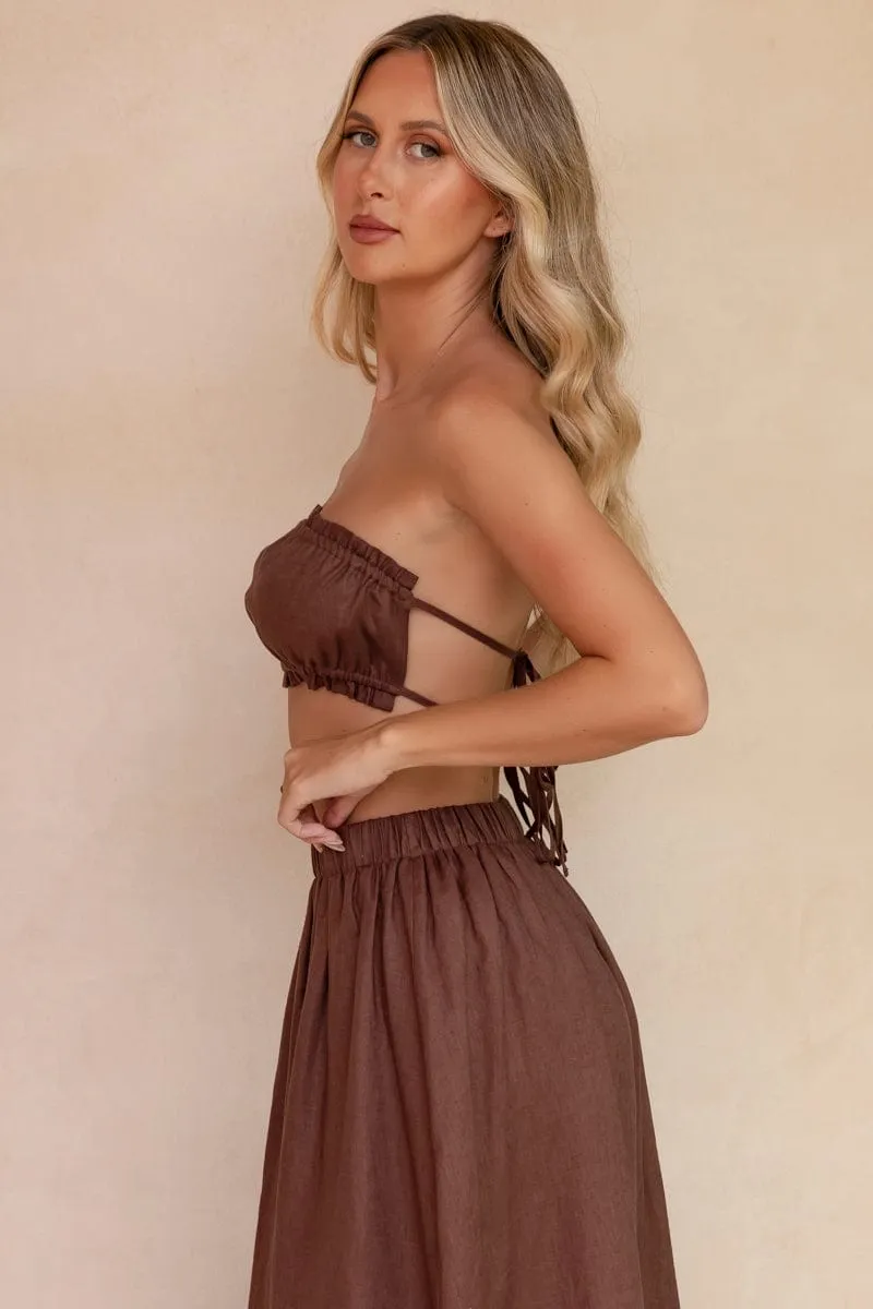 Brown Boobtube Sleeveless Crop sold by Ally Fashion product image thumbnail 4