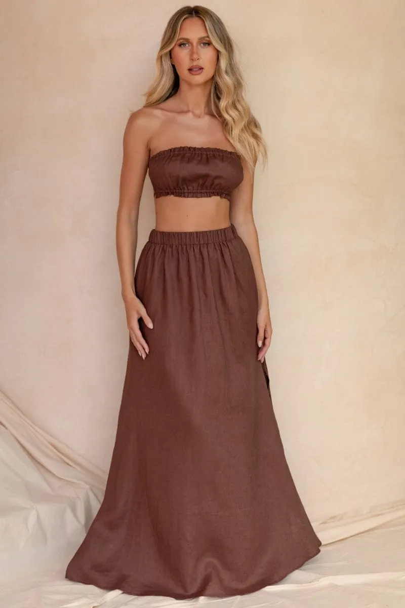 Brown Boobtube Sleeveless Crop sold by Ally Fashion product image thumbnail 2