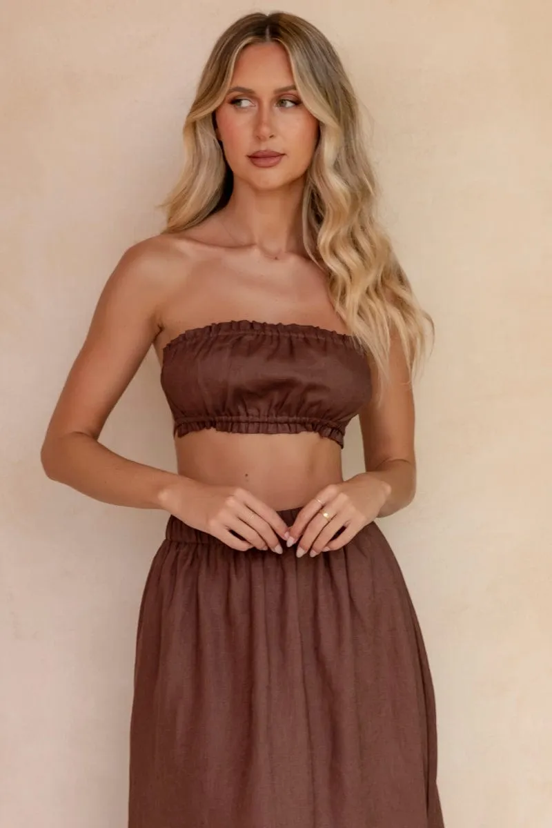 Brown Boobtube Sleeveless Crop sold by Ally Fashion product image thumbnail 3