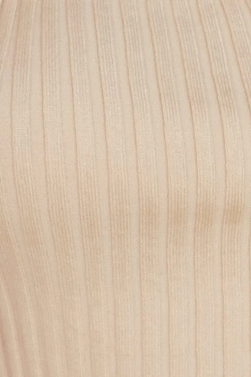 Beige Knit Top Sleeveless Crop sold by Ally Fashion product image thumbnail 5