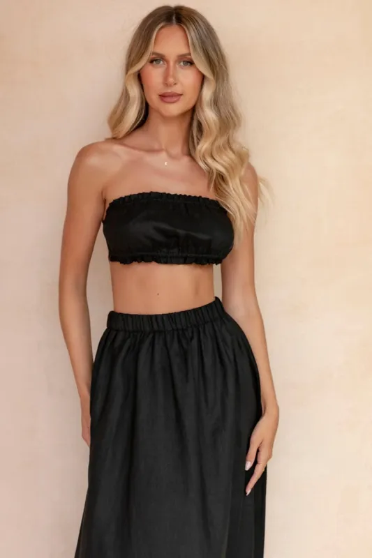 Black Boobtube Sleeveless Crop sold by Ally Fashion