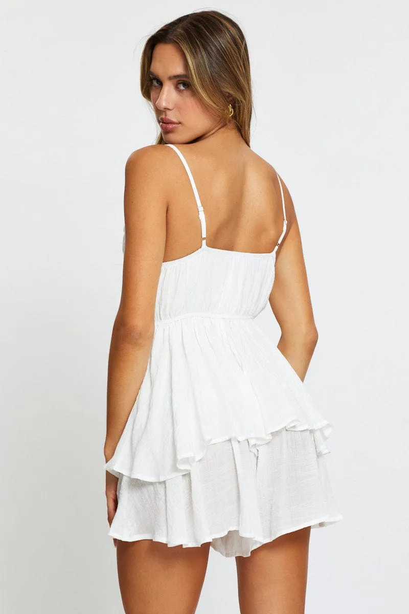 White Playsuit Cowl Neck sold by Ally Fashion product image thumbnail 5