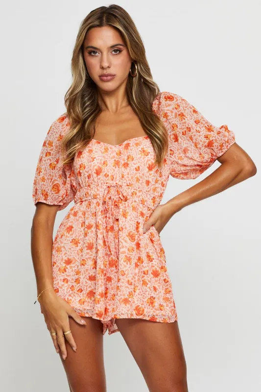 Print Playsuit Short Sleeve sold by Ally Fashion