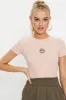 Pink T Shirt Short Sleeve Embroided sold by Ally Fashion