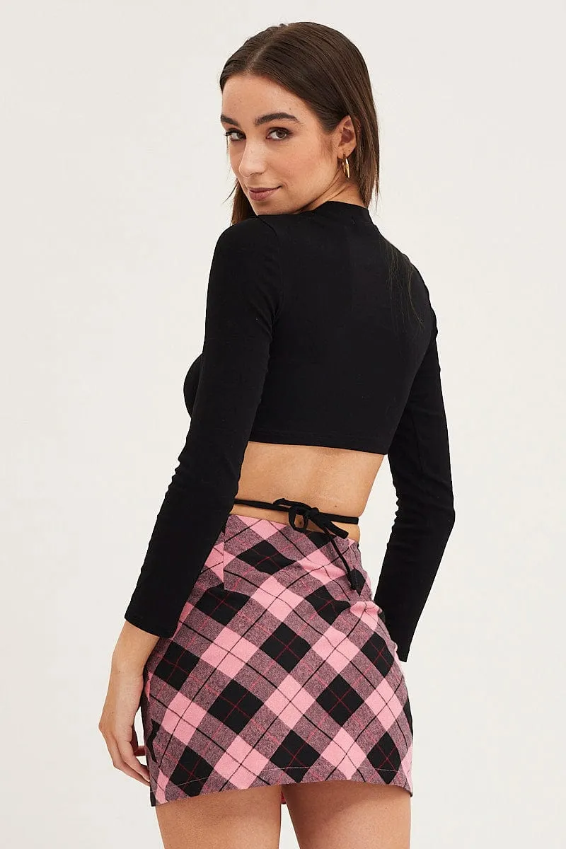 Black Rib Top Long Sleeve Tie Waist sold by Ally Fashion product image thumbnail 5