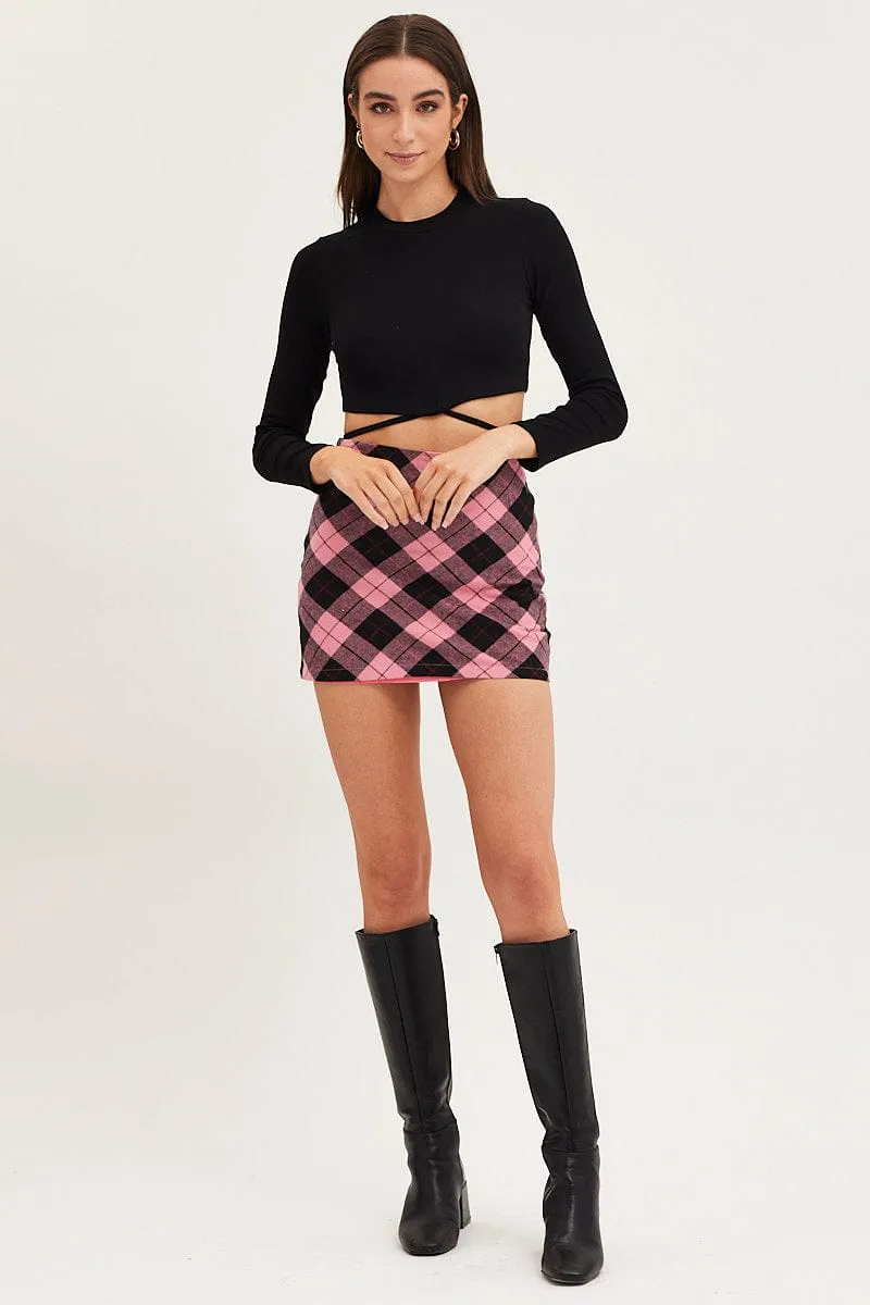 Black Rib Top Long Sleeve Tie Waist sold by Ally Fashion product image thumbnail 2